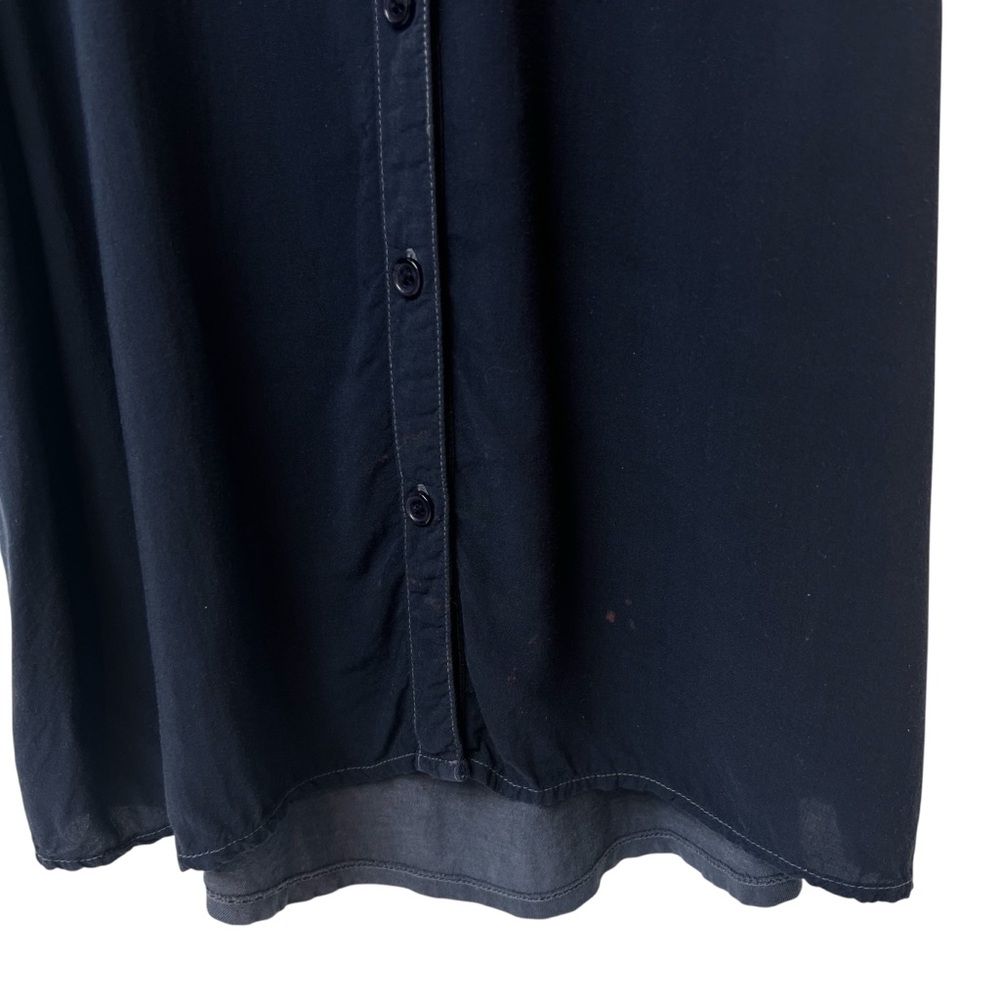 Splendid Navy Sleeveless Button Down Blouse Women… - image 3